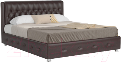 Двуспальная кровать Mebel-Ars Граф 160 (экокожа шоколад)
