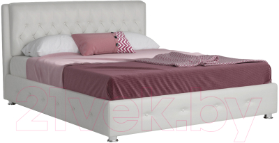 Двуспальная кровать Mebel-Ars Граф 160 (экокожа белая)