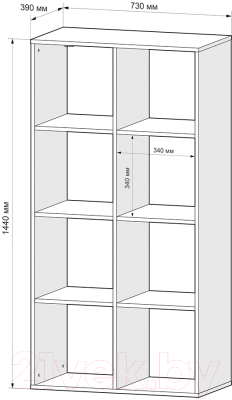 Стеллаж Mebel-Ars Калакс 2x4 (белый)