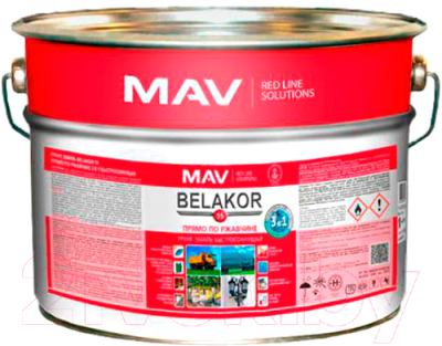 Грунт-эмаль MAV Belakor 15 (10л, красно-коричневый матовый)