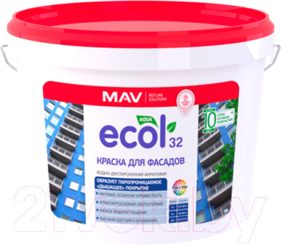 Краска MAV Ecol ВД-АК-1032 фасадная (13.2л, белый)