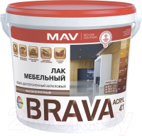 Лак MAV Brava ВД-АК-2041 мебельный (11л, бесцветный полуглянцевый) - 
