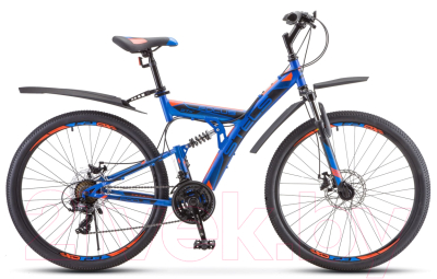 Велосипед STELS Focus MD V010 / LU083834 (27.5, синий/неоновый/красный)