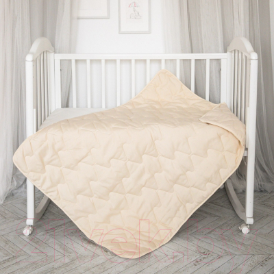 Одеяло для малышей Споки Ноки Стеганое Овечья шерсть 300г 105x140 (микрофибра, светлый)