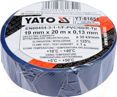 Изолента Yato YT-81651 (синий)