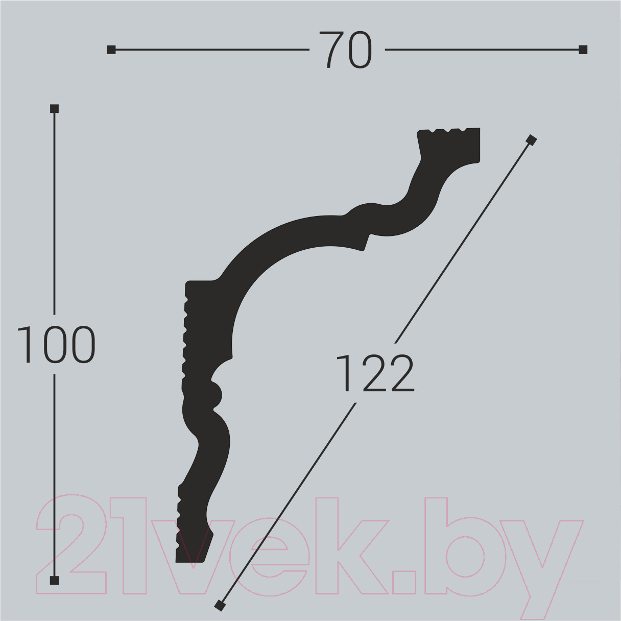 Плинтус потолочный Bello-Deco XPS K 10