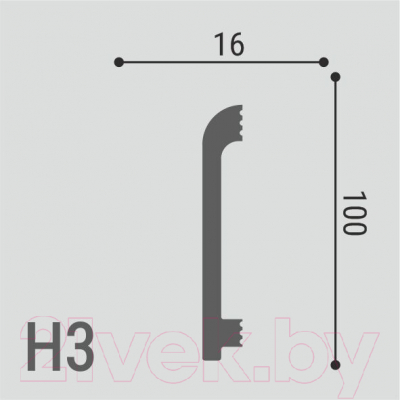 Плинтус Де Багет XPS Polymer H 3 (100x16)