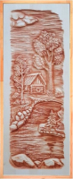 Деревянная дверь для бани Dlyabani Одинокая елка 70x160 / 403267 (массив липа, коробка хвоя) - 