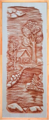 Деревянная дверь для бани Dlyabani Одинокая елка 70x160 / 403267 (массив липа, коробка хвоя)