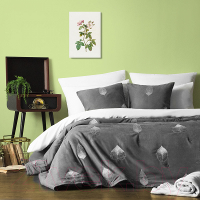 Набор текстиля для спальни Pasionaria Элис 160x220 с наволочками (темно-серый)