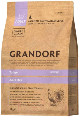 Сухой корм для собак Grandorf Dog Mini Breeds Turkey (1кг)