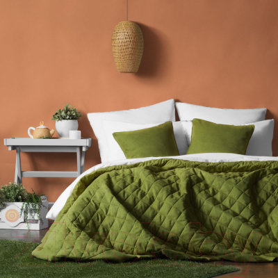 Набор текстиля для спальни Pasionaria Ким 160x220 с наволочками (травяной)