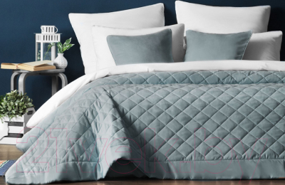 Набор текстиля для спальни Pasionaria Ким 160x220 с наволочками (серо-голубой)