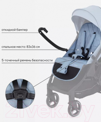 Детская прогулочная коляска MOWbaby Smart 2023 / MB101 (Blue)