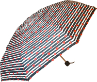 Зонт складной RST Umbrella Сердечки ВУ-807 (черный) - 