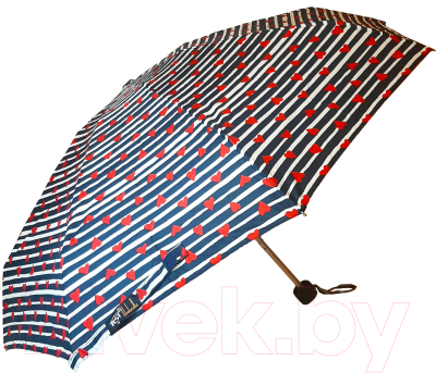 Зонт складной RST Umbrella Сердечки ВУ-807 (синий)