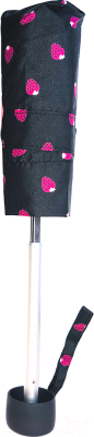 Зонт складной RST Umbrella Клубника ВУ-807 (черный)