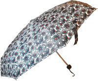 Зонт складной RST Umbrella Цветы ВУ-808 (черный) - 