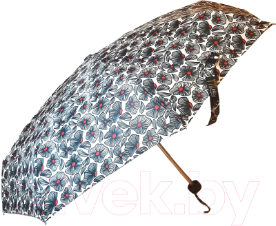 Зонт складной RST Umbrella Цветы ВУ-808 (черный)