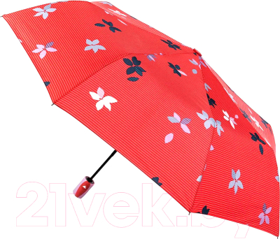 Зонт складной RST Umbrella Цветы 3202A (красный)