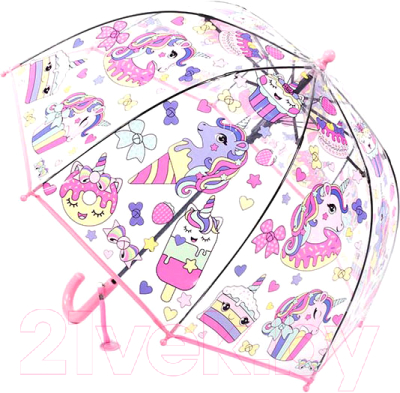 Зонт-трость RST Umbrella Единорог 058A (розовый)