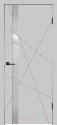 Дверь межкомнатная Velldoris Эмаль Scandi S 60x200 врезка (светло-серый/лакобель белый)
