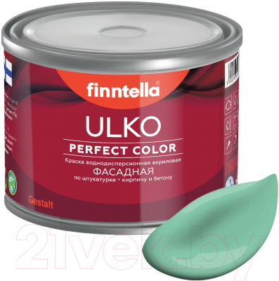 Краска Finntella Ulko Viilea / F-05-1-9-FL037 (9л, светло-бирюзовый)
