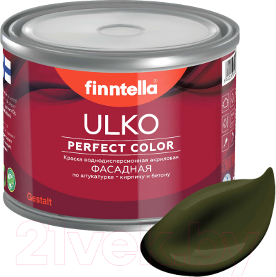 Краска Finntella Ulko Kombu / F-05-1-3-FL020 (2.7л, буро-зеленый)