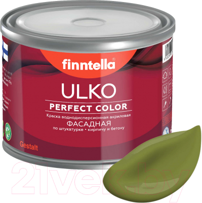 Краска Finntella Ulko Ruoho / F-05-1-1-FL030 (900мл, зеленый хаки)