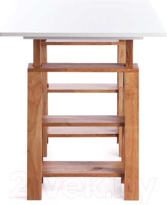 Письменный стол Tetchair Jimmi 120x75x75-90 (дерево гевея/белый/натуральный)
