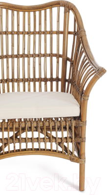 Кресло садовое Tetchair Secret De Maison Bason c подушкой (натуральный/серый/подушка ткань цветы)