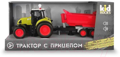 Изображение товара Трактор игрушечный Kid Rocks С прицепом / YK-2114