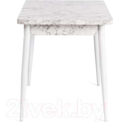 Обеденный стол Tetchair Alta (белый мрамор/белый)