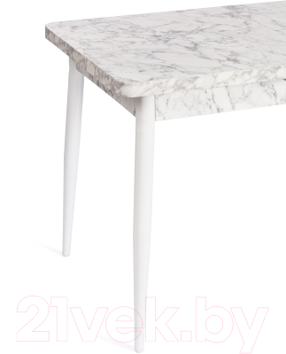Обеденный стол Tetchair Alta (белый мрамор/белый)