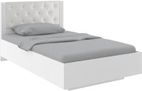 Полуторная кровать Rinner Тиффани М40 с ПМ и каретной стяжкой 140x200 (белый текстурный) - 