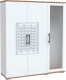 Шкаф с витриной Rinner Мармарис М02 (белый текстурный/белый глянец) - 