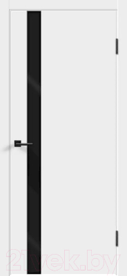 Дверь межкомнатная Velldoris Эмаль Flat Z1 80x200 без врезки (белый/лакобель черный)