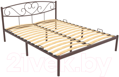Двуспальная кровать Князев Мебель Магнолия МЯ.160.200.К/1 (коричневый муар)