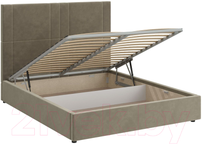 Двуспальная кровать Bravo Мебель Клео с ПМ 160x200 (светло-серый)