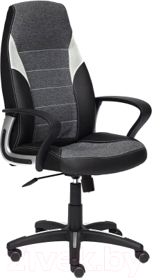 Кресло офисное Tetchair Inter кожзам/ткань (черный/серый/серый)