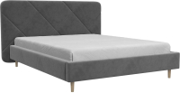 Двуспальная кровать Bravo Мебель Лима с металлокаркасом 160x200 (холодный серый) - 