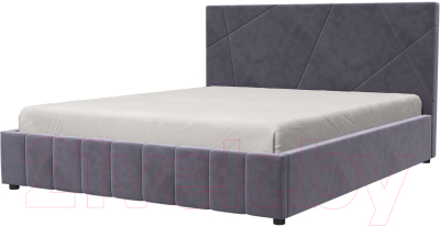 Полуторная кровать Bravo Мебель Нельсон Абстракция с металлокаркасом 120x200 (холодный серый)