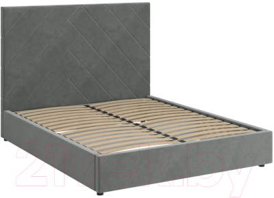 Двуспальная кровать Bravo Мебель Такома с металлокаркасом 160x200 (холодный серый)