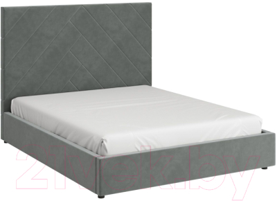Двуспальная кровать Bravo Мебель Такома с металлокаркасом 160x200 (холодный серый)