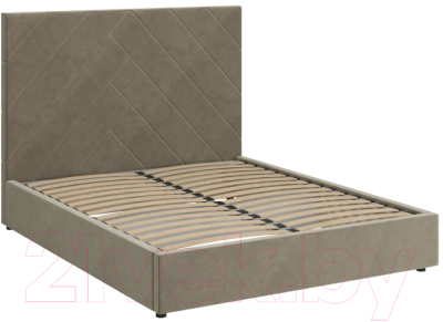Двуспальная кровать Bravo Мебель Такома с металлокаркасом 160x200 (светло-серый)