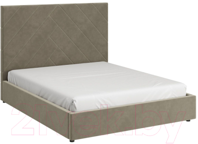 Двуспальная кровать Bravo Мебель Такома с металлокаркасом 160x200 (светло-серый)