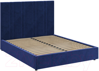Двуспальная кровать Bravo Мебель Харви с ПМ 160x200 (глубокий синий)