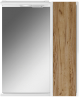 Шкаф с зеркалом для ванной Домино Uno 60 (дуб вотан, левый/правый) - 