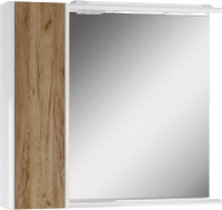 Шкаф с зеркалом для ванной Домино Uno 80 (дуб вотан, левый/правый) - 