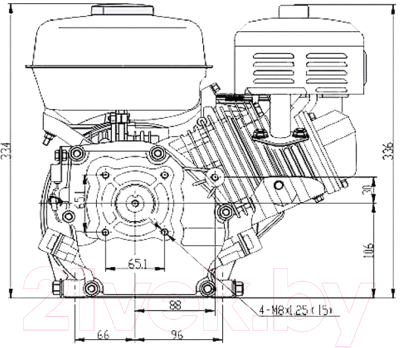 Двигатель бензиновый StaRK GX 260S / 2249 (7лс, шлицевой вал 20мм)